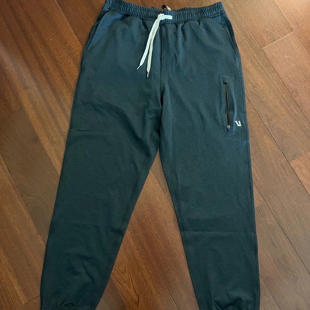 Vuori Dark Teal Joggers with White Drawstring NWOT